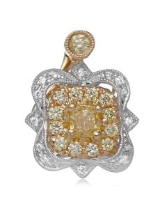Cushion Fancy Yellow Diamond Pendant