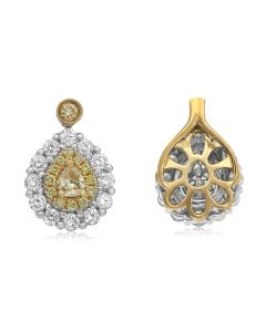 Pear Shape Fancy Yellow Diamond Pendant