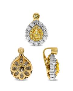 Pear Shape Fancy Yellow Diamond Pendant