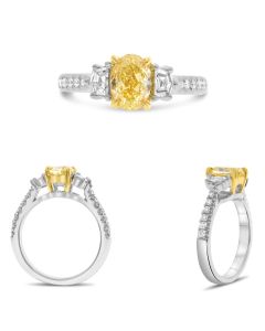 Oval Fancy Yellow Diamond Ring