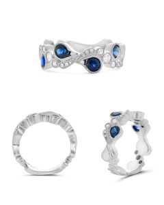 Modern Sapphire & Diamond Ring