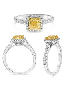 Cushion Fancy Yellow Diamond Ring