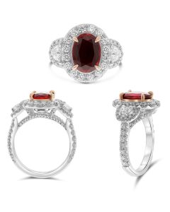 Platinum Ruby and Diamond Ring