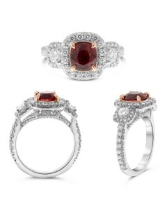 Cushion Ruby Ring