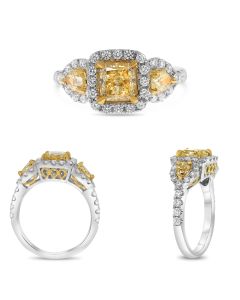 Radiant Fancy Yellow Diamond Ring