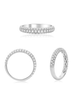 Three Row Curved Diamond Band