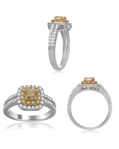 Stacked Pave Yellow Diamond Ring