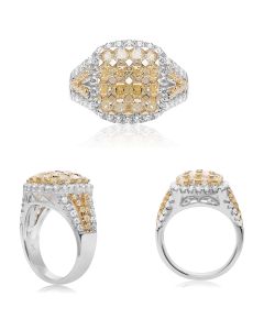 Cushion Fancy Yellow Diamond Ring