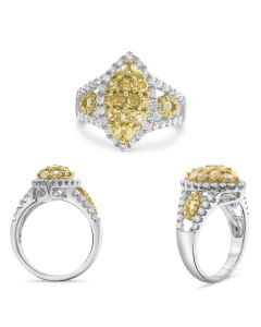 Marquise Fancy Yellow Diamond Ring