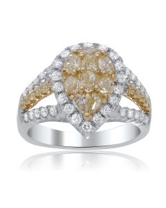 Pear Shape Fancy Yellow Diamond Ring