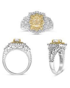 Oval Fancy Yellow Diamond Ring