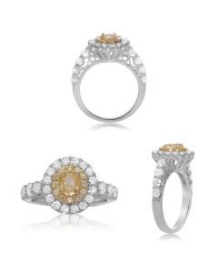 Oval Fancy Yellow Diamond Ring