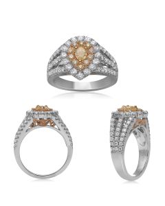 Split Shank Yellow Diamond Ring