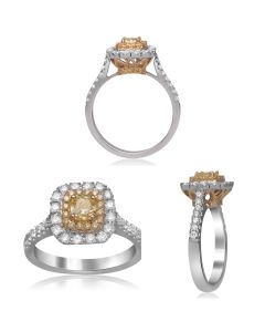Radiant Fancy Yellow Diamond Ring
