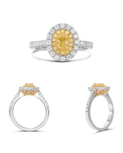 Oval Fancy Yellow Diamond Ring
