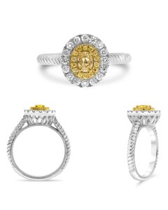 Oval Yellow Diamond Braided Ring