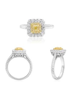 Square Braided Diamond Ring