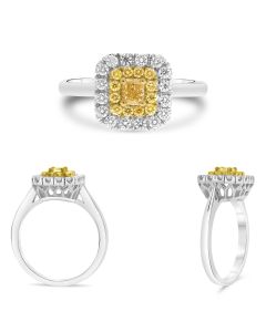 Radiant Fancy Yellow Diamond Ring