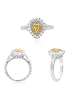 Braided Shank Yellow Diamond Ring