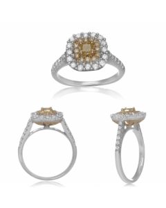 Cushion Fancy Yellow Diamond Ring