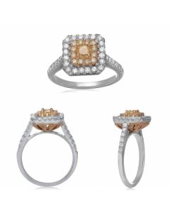 Radiant Fancy Yellow Diamond Ring