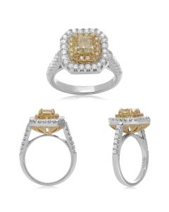 Radiant Fancy Yellow Diamond Ring