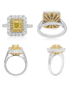 Fancy Yellow Diamond Octagon Ring
