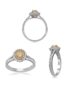 Oval Split Shank Diamond Ring