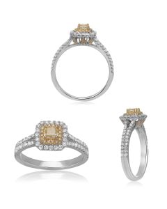 Radiant Cut Split Shank Diamond Ring