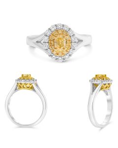 Oval Fancy Yellow Diamond Ring