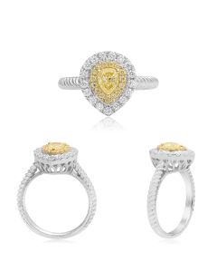 Pear-shaped Braided Diamond Ring