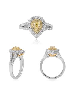 Pear-shaped Split Shank Diamond Ring