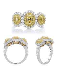 Oval Fancy Yellow Diamond Ring