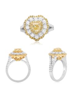 Heart Shape Fancy Yellow Diamond Ring