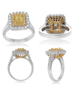 Split Shank Cushion Cut Diamond Ring