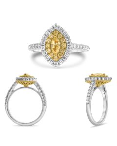 Marquise Fancy Yellow Diamond Ring