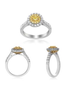 Round Fancy Yellow Diamond Ring
