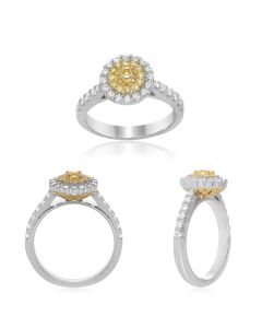 Round Fancy Yellow Diamond Ring