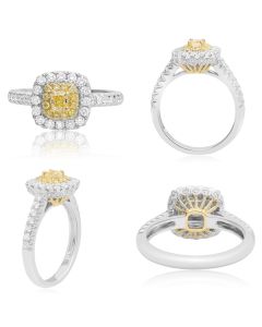 Paved Shank Two Tone Diamond Ring