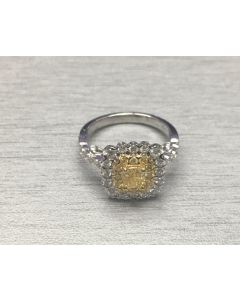 Cushion Fancy Yellow Diamond Ring