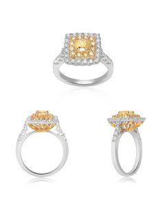Radiant Fancy Yellow Diamond Ring