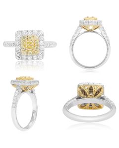 Radiant Fancy Yellow Diamond Ring