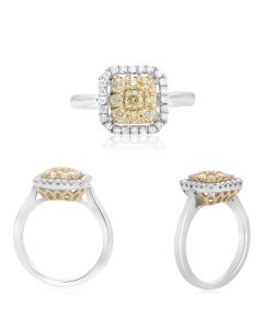 Square Diamond Cluster Ring