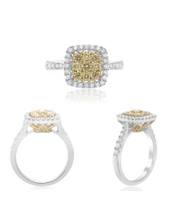 Pave Shank Diamond Cluster Ring