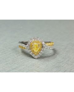 Pear-shaped Two Tone Twist Ring