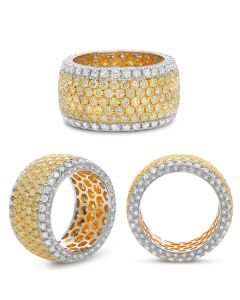 Pave Two Tone Diamond Eternity Band