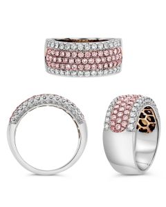 Five Row Two Tone Diamond Band