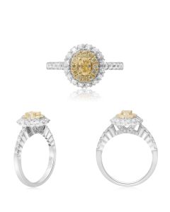 Oval Fancy Yellow Diamond Ring
