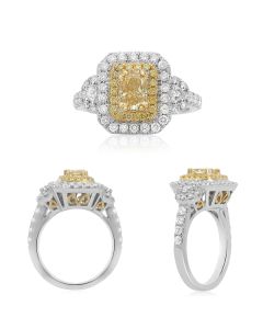 Radiant Fancy Yellow Diamond Ring