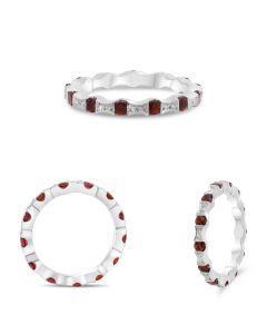 White Gold Ruby & Diamond Eternity Band